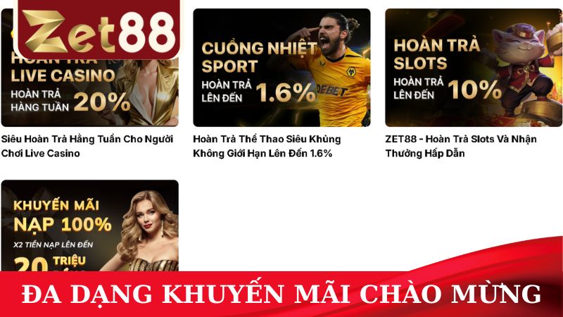 khuyến mãi chào mừng ZET88